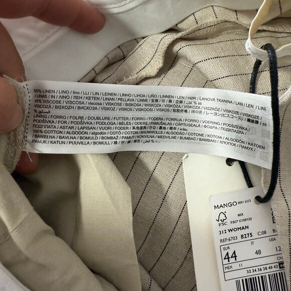 MNG Selection Linen Mix Stripe Co-ord Blazer and Striped Straight Leg Pants Set - Picture 3 of 8